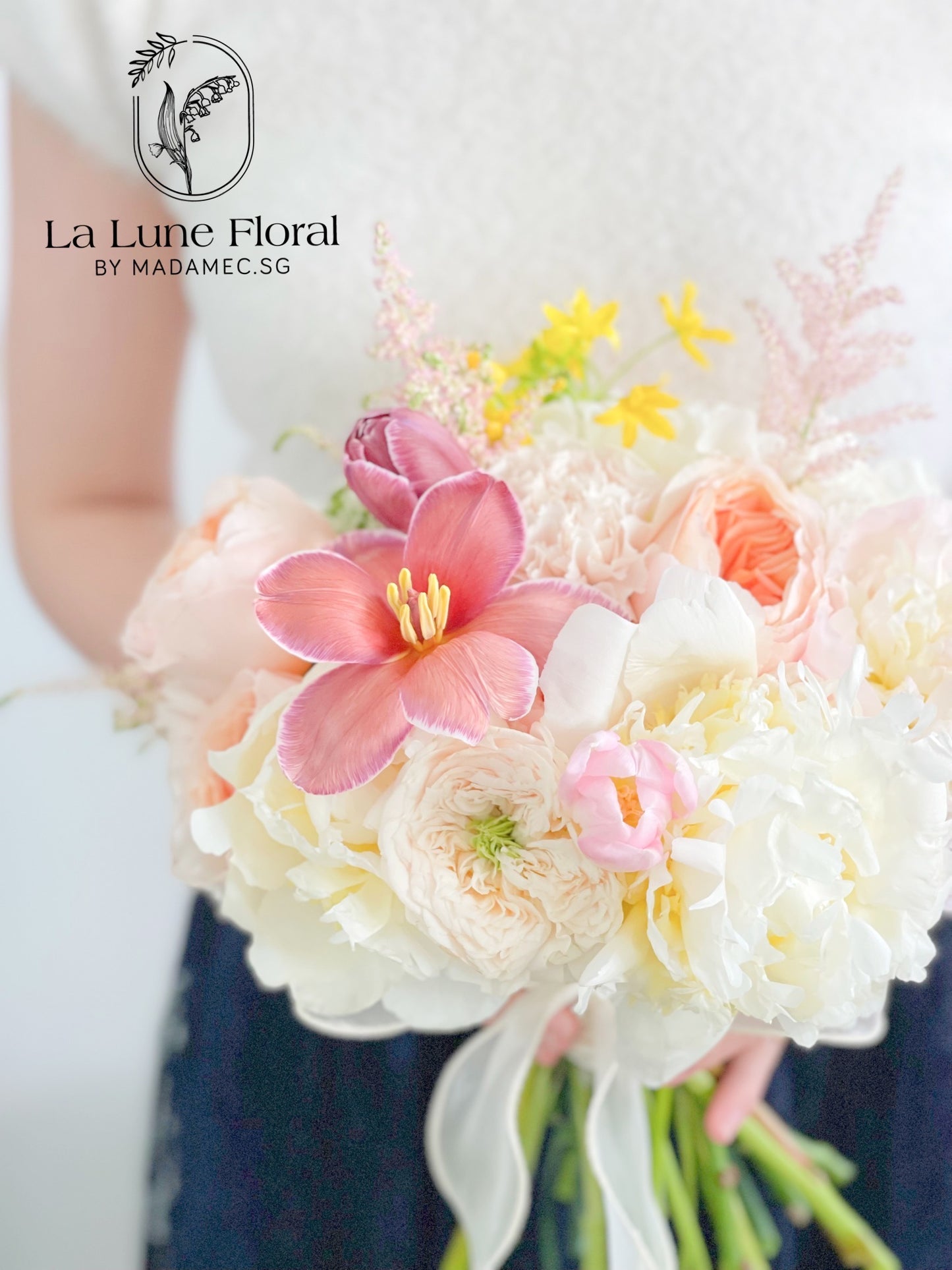 Romance - Peonies & Austin Roses Bridal Bouquet