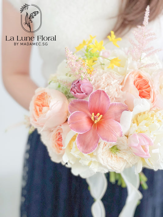 Romance - Peonies & Austin Roses Bridal Bouquet