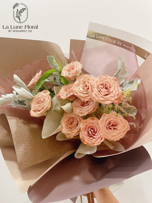 Vintage Bouquet - Cappuccino Roses（10 stk）