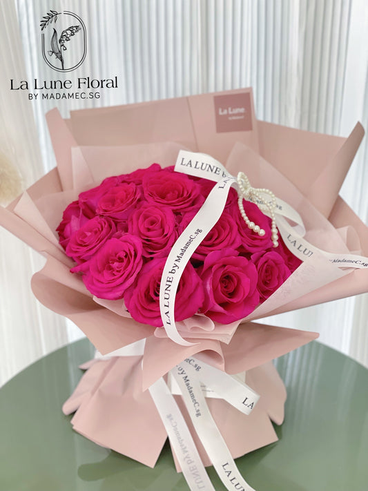 Rose Pink Floyd bouquet (27 stk)