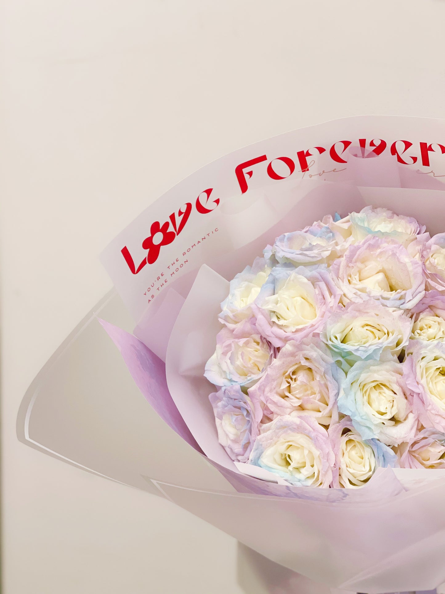 Special Stella Lou Color theme painted roses bouquet (19 stk)