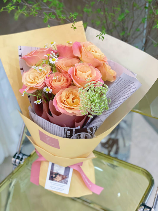Miss Piggy Roses Bouquet ( 8 stk )