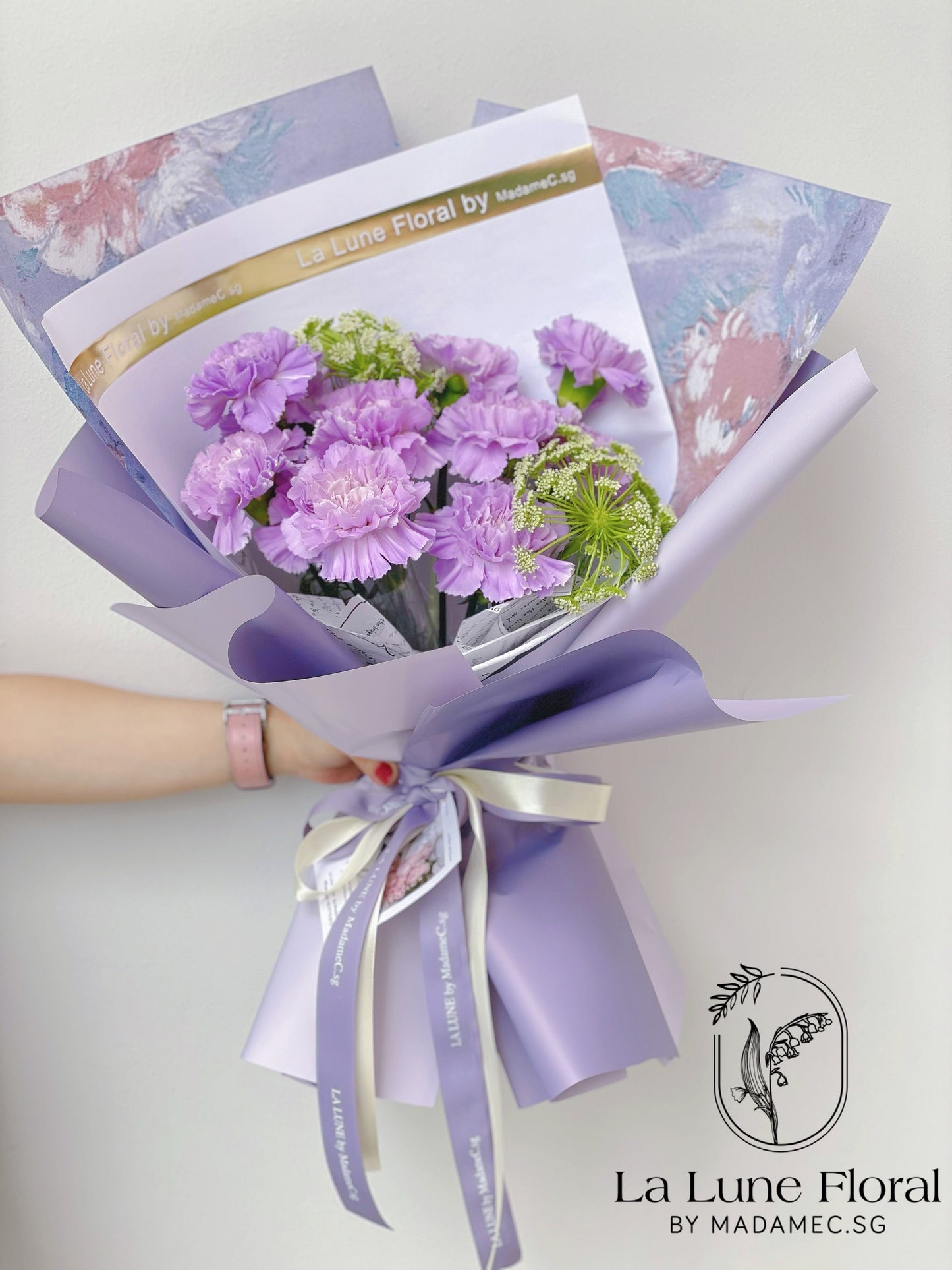 Columbia Carnation Bouquet ——Elegance Purple（11 stk）