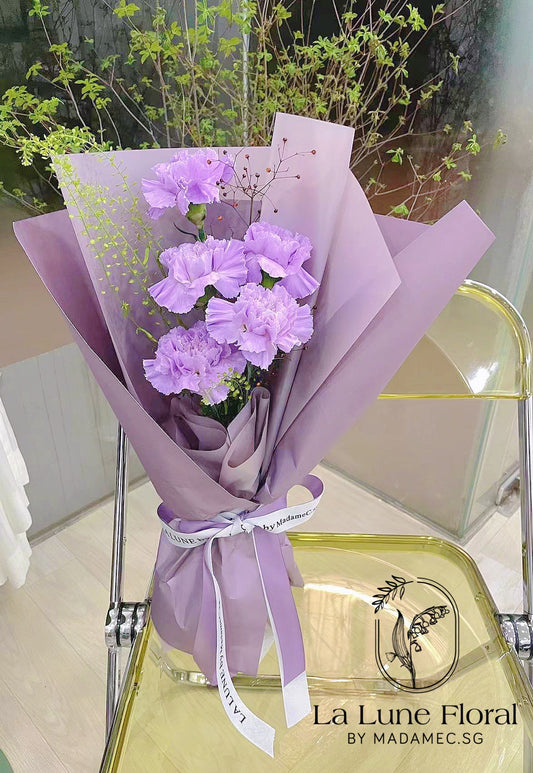 Columbia Carnation Bouquet ——Elegance Purple（5 stk）