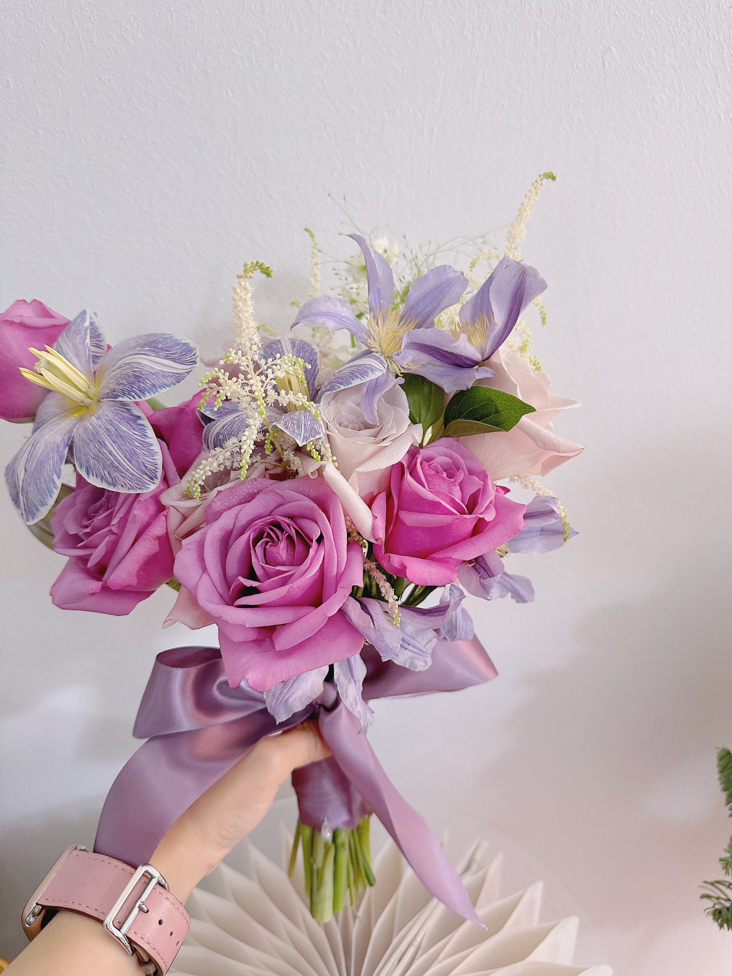 Romance - Purple Roses Bridal Bouquet