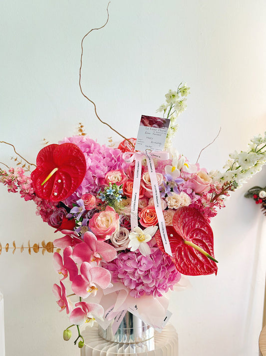 The Love - XXL Premium Flower Box Florist Choice Pink/Red Pink Colour Tone
